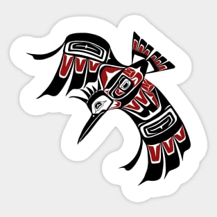 Tlingit style Kingfisher, PNW design Sticker